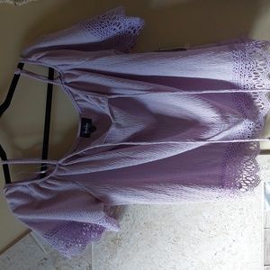 Light weight off the shoulder knit top